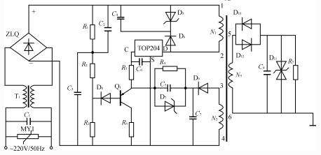 12V/30W小功率電源適配器原理圖